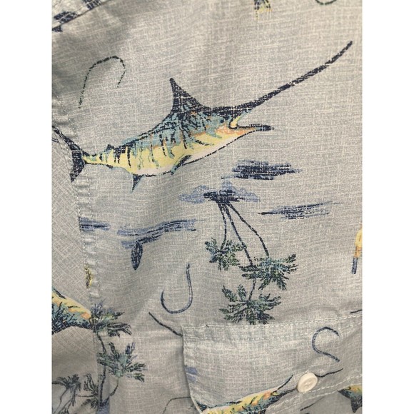IZOD‎ Saltwater Short Sleeve Button Down Size XXL Vented Marlin Fishing - Picture 4 of 6